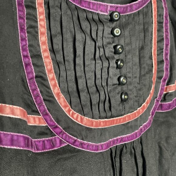 Mango MNG Black Tiered Long Sleeve Ribbon Dress Size XS - Picture 4 of 9